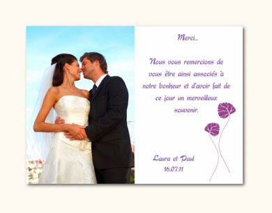 exemple de remerciement mariage