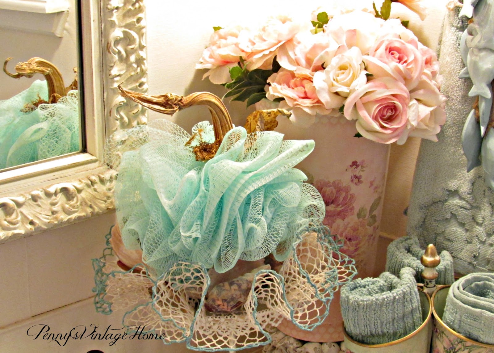 Penny's Vintage Home Recycling Mesh Shower Pouf's