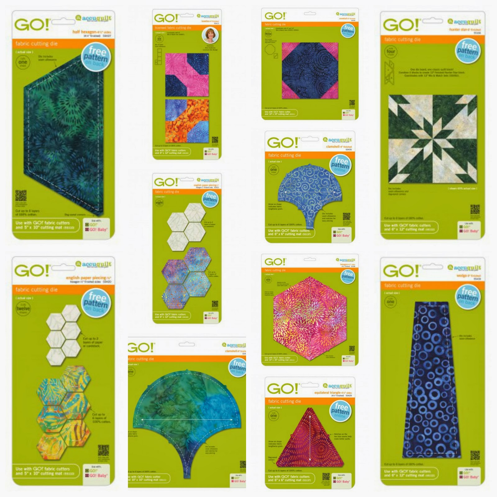 Accuquilt GO Fabric Cutting Die English Paper Piecing 1 Hexagon 1 Fi —  Maloufs Fabrics