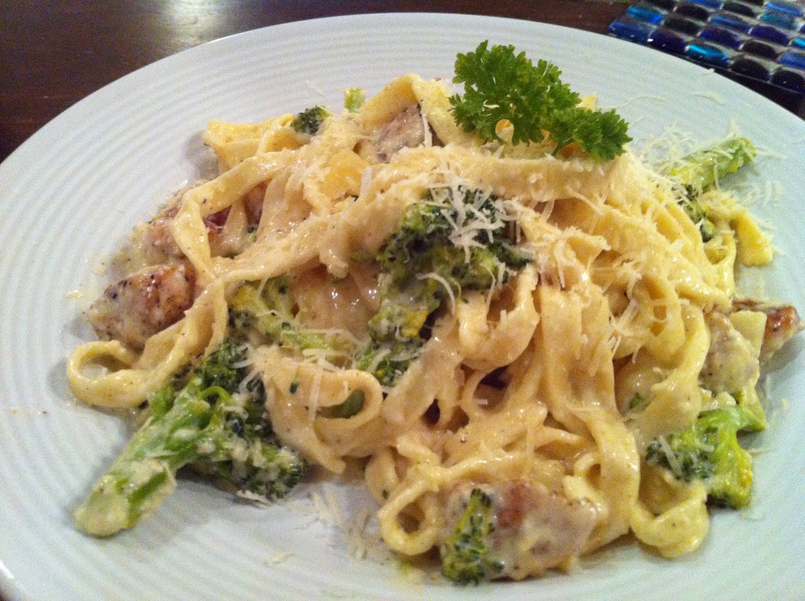 That's What She Fed Fettuccine Alfredo with Chicken and Broccoli