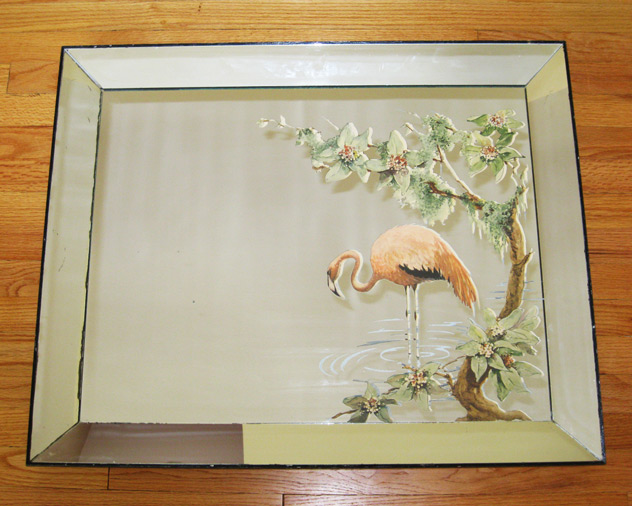 Gotcha Modern! Large 1950s Pink Flamingo Mirror