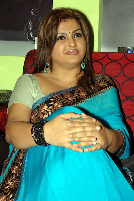 Tamil Hot Actress Sona in Blue Saree Photos