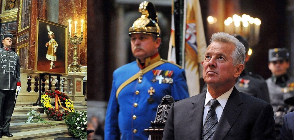 President of Hungary attending the requiem at St. Stephen's Basilica, Budapest, for Archduke Otto