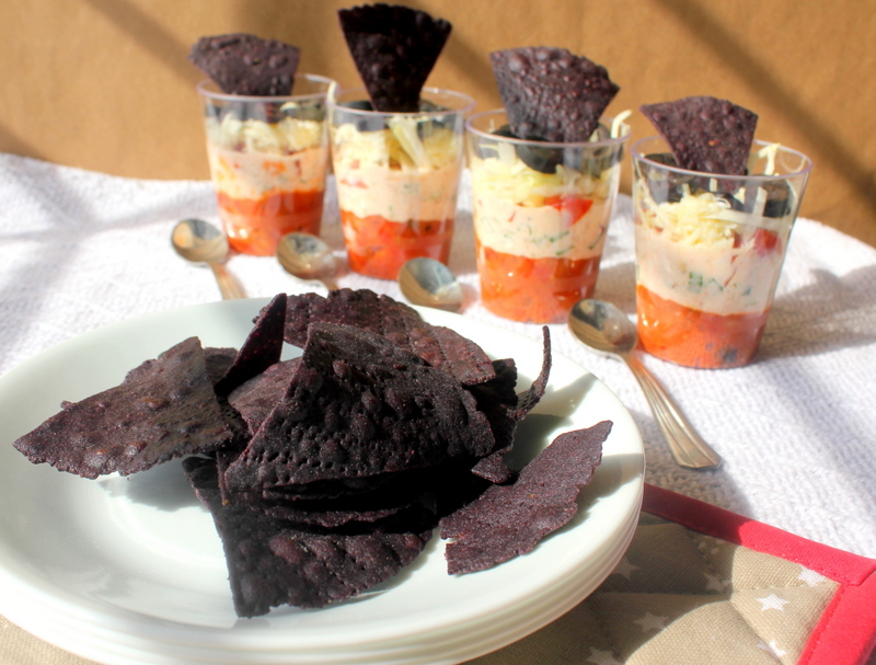 7 Layer Dip with Blue Corn Chips... Celebrating Participation