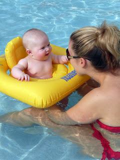 Freddie in the pool