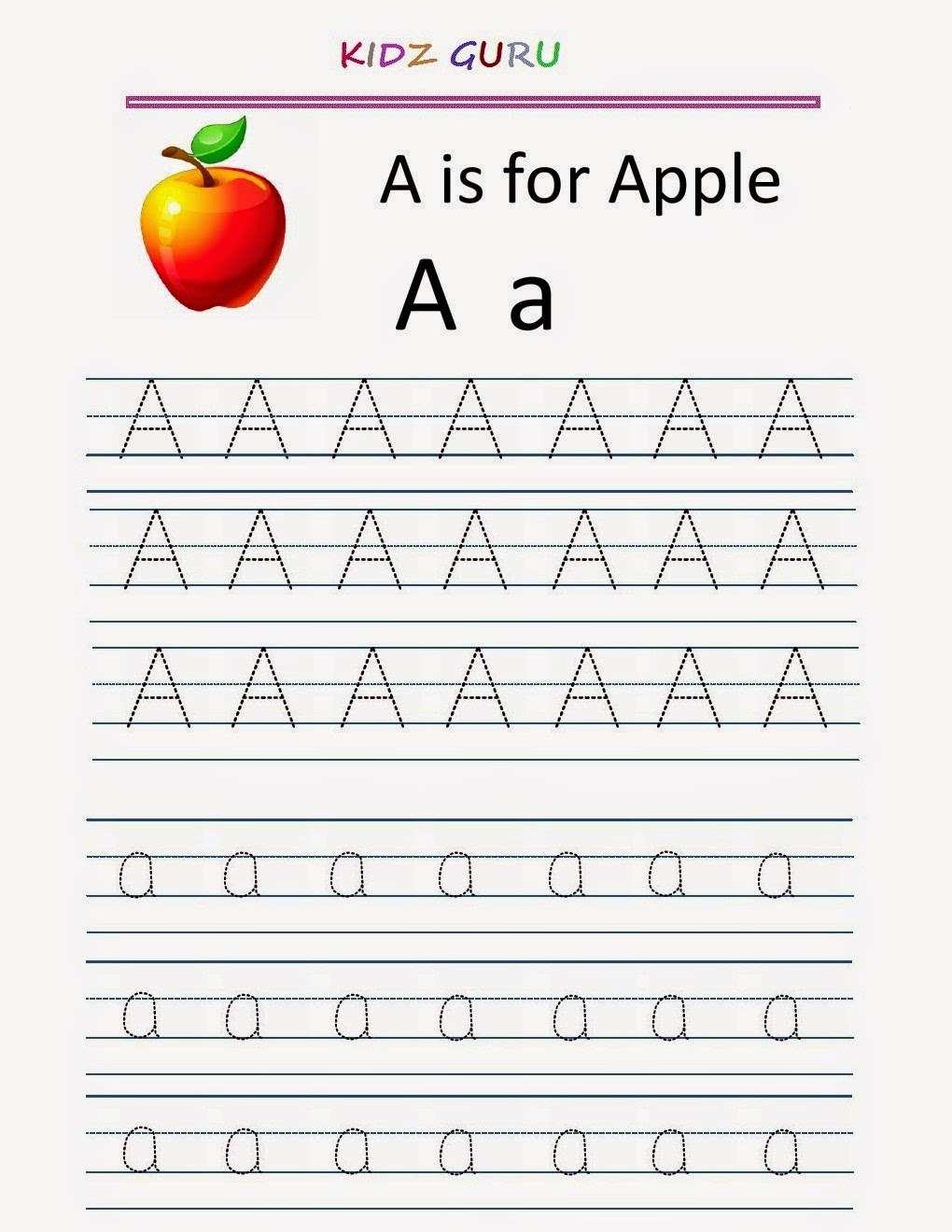 A to z writing sheets