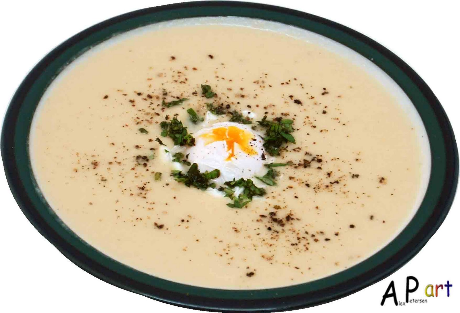 Alex the Contemporary Culinarian Cauliflower Soup with Poached Egg