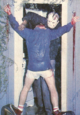 Jason Voorhees (ted White) tears away Jimbo (Crispin Glover)