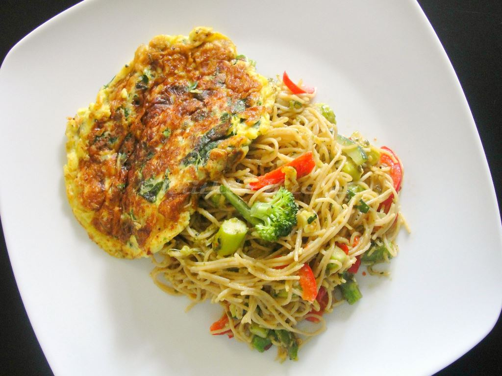Krithi's Kitchen Pesto Pasta Primavera & One bowl Eggs Florentine