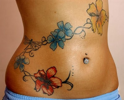 Stylish Women Stomach Tattoos Designs