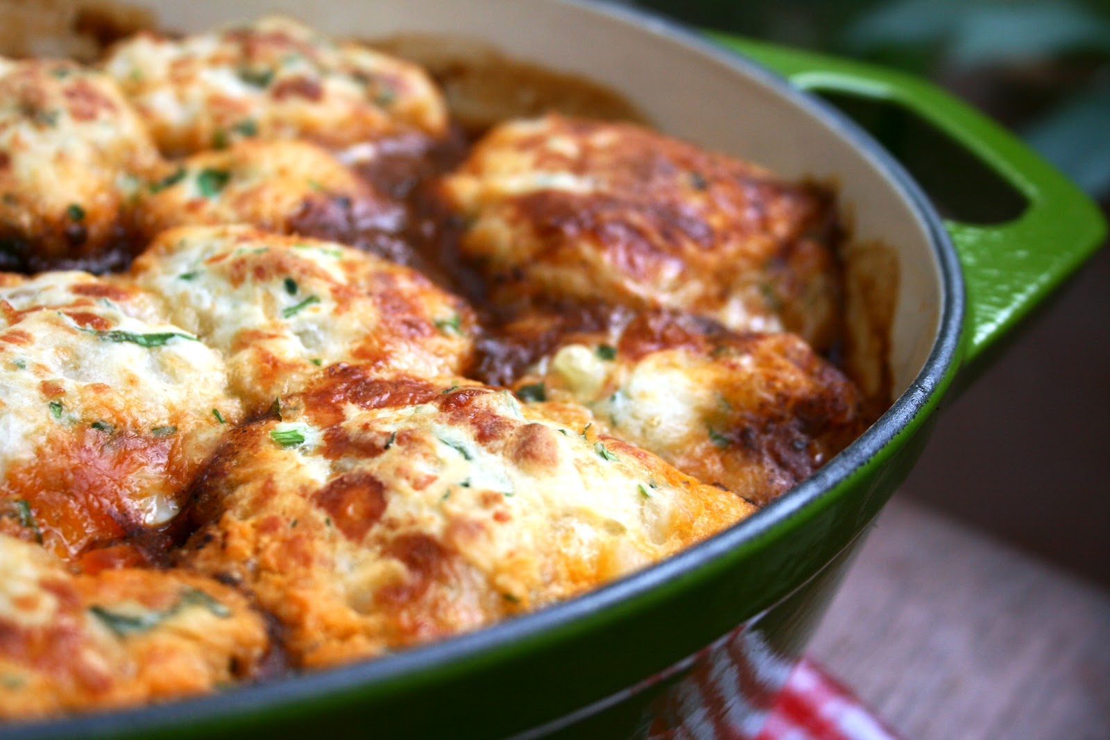 Beef Casserole with Potato and Cheese Dumplings Cooking is a Pain