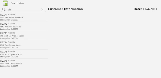 Android SearchView using SQLite fts3 module example