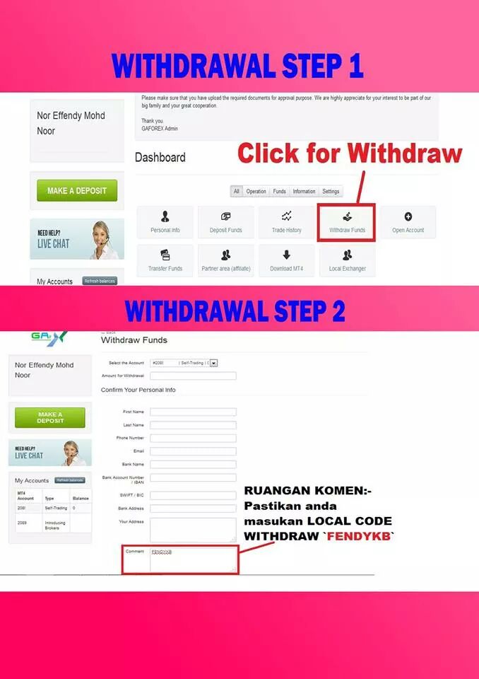 Forex withdrawal