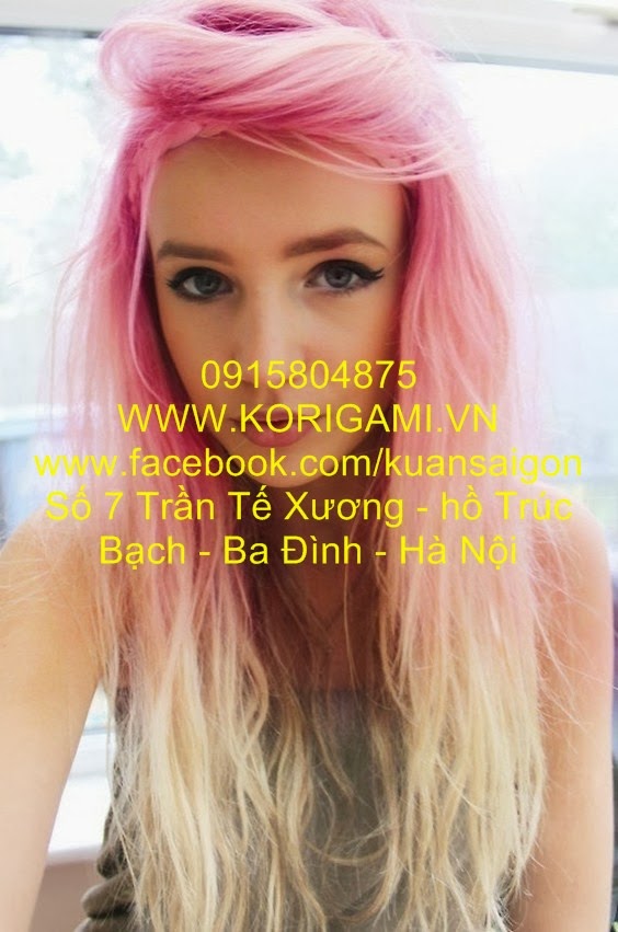 NHUỘM TÓC MÀU HỒNG, NHUỘM TÓC TONE MÀU HỒNG, TÓC MÀU PINK. TÓC MÀU HỒNG PASTEL, NHUỘM TÓC OMBRE, TẠI HÀ NỘI