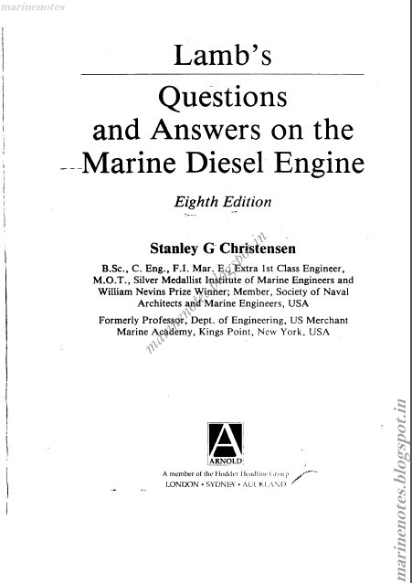 Lamb's Questions and Answers on the Marine Diesel Engine