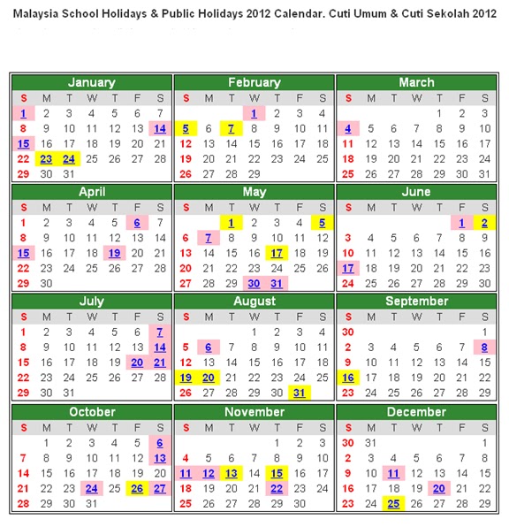 ♥SYANI♥ KALENDER TAHUN 2012 ♥SYANI♥ KALENDER TAHUN 2012