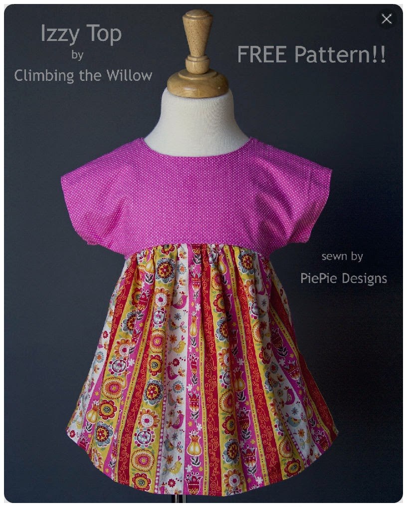 PiePie Designs FREE Girl's Shirt Pattern The Izzy Top