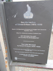Signboard at "Little Mermaid Statue" in Copenhagen.
