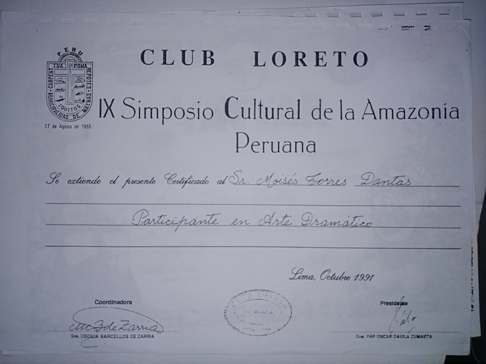 certificado octubre 91