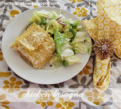 Three Cheese Chicken Lasagna - a delicious pasta casserole that's a yummy comfort food recipe! Perfect for a family weeknight meal and for company.