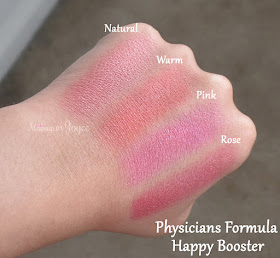 Physicians Formula Happy Booster Natural vs Warm Blush Swatch
