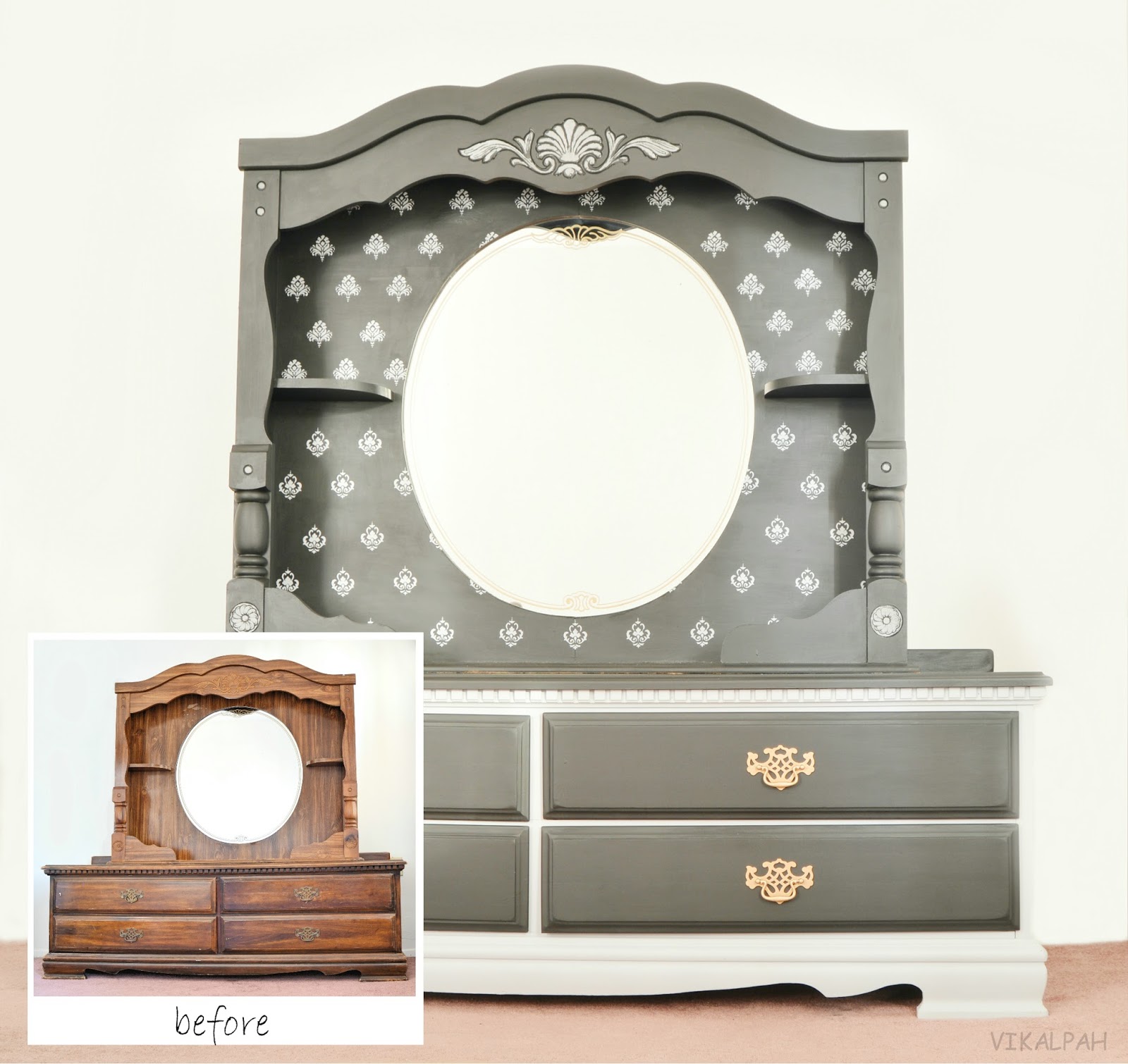 Vikalpah Dressing Table Makeover with Chalky finish Paint