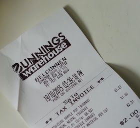 Bunnings warehouse receipt, showing a total spend of $2.00.