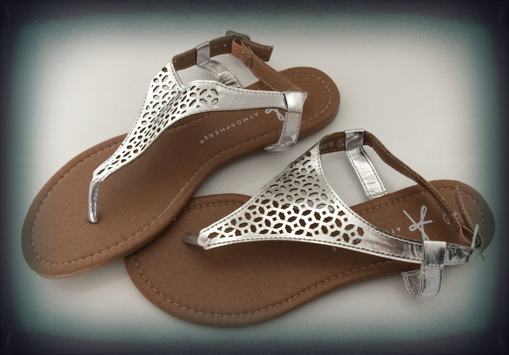 silver flip flops primark