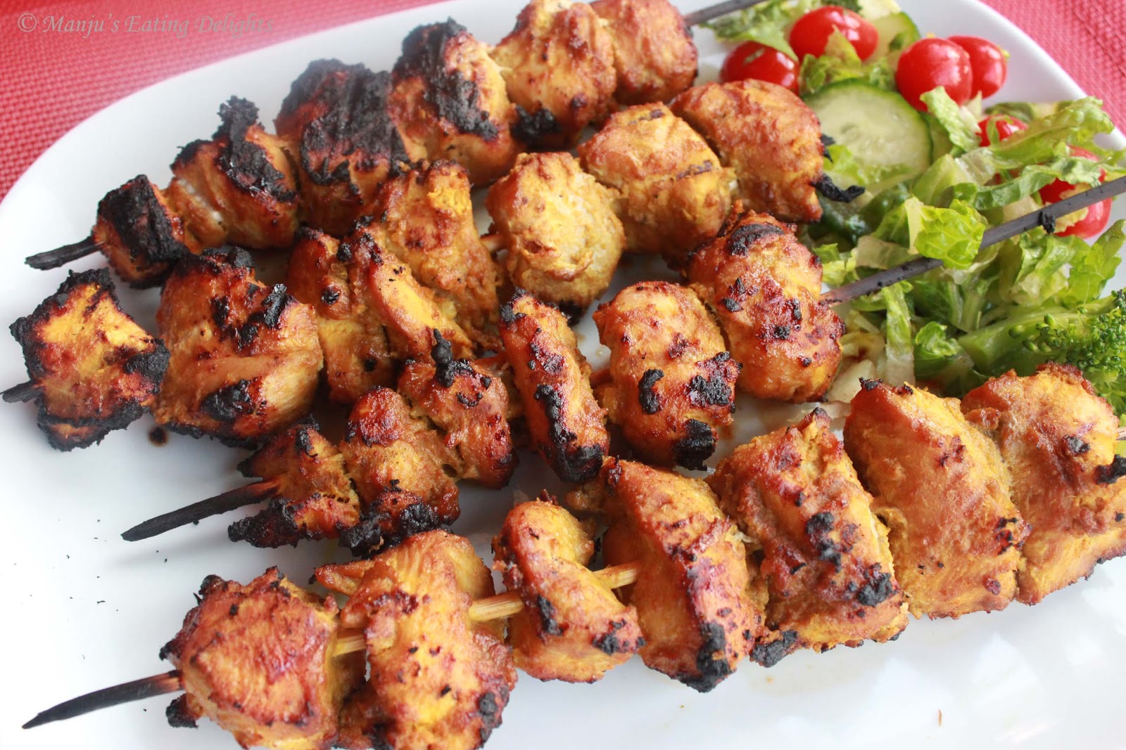 Manju's Eating Delights Grilled Chicken Satay Kebabs