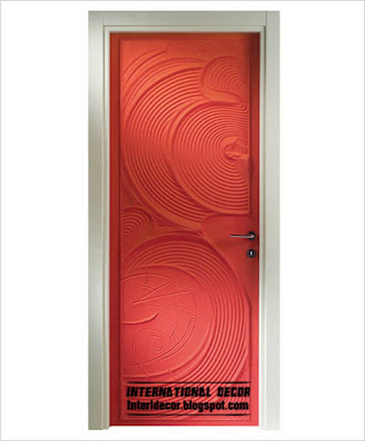 modern red interior door design 2015, modern art door panel 2015