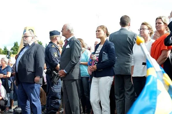 King Carl Gustav of Sweden and Crown Princess Victoria of Sweden attended the opening of the Oskarshamn power station in the county of Kalmar