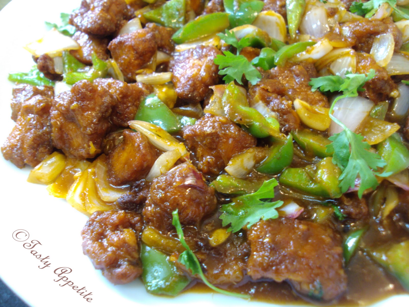 Chilli Chicken with Capsicum / Restaurant Style Chilli Chicken Easy