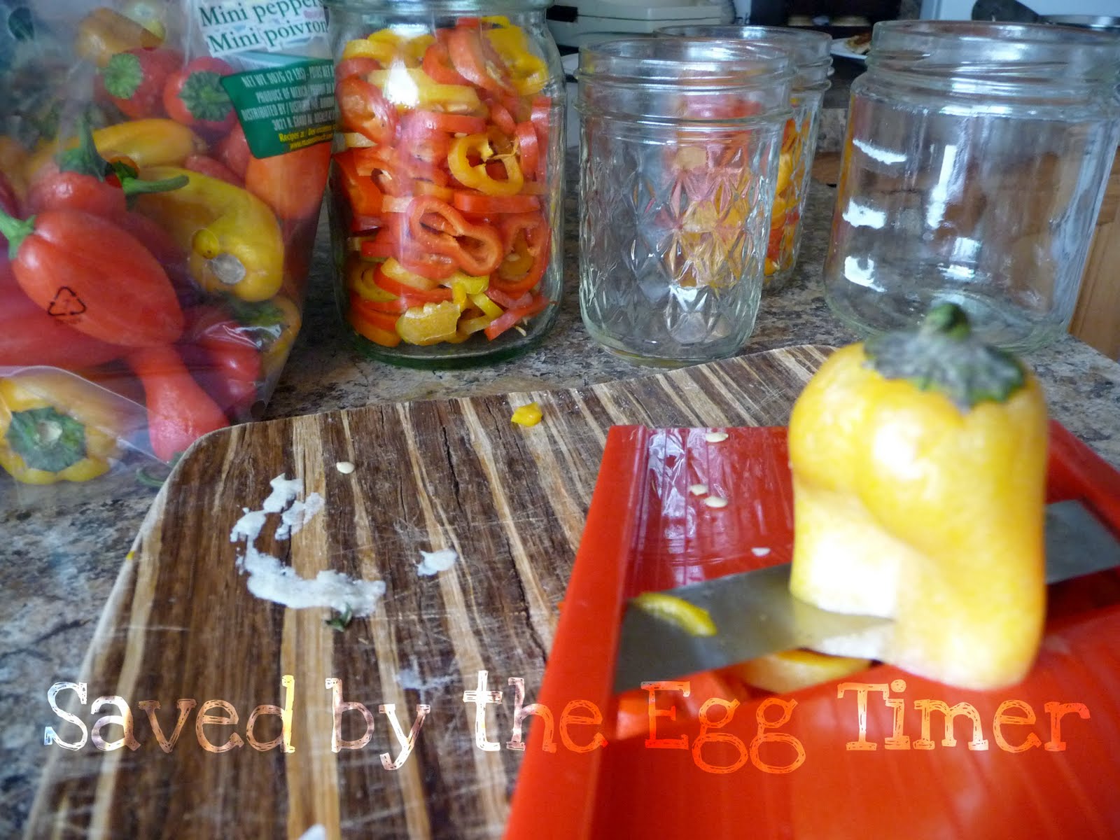 Saved by the Egg Timer Sweet Vinegar Peppers