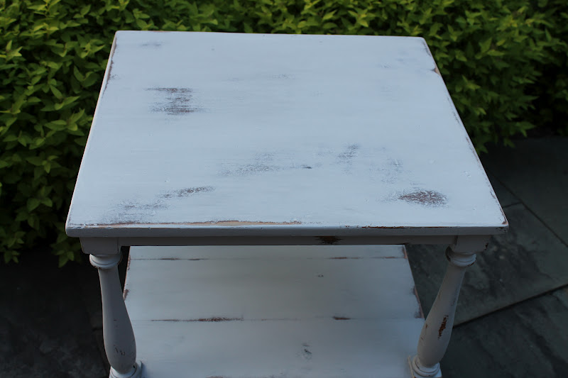 Elizabeth & Co. Distressed and Glazed Gray Side Table