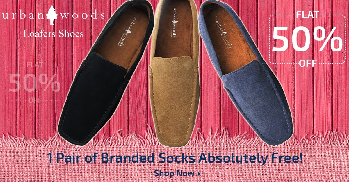 Buy Urbon Woods Footwear and Get 50% Discount + 1 pair of branded socks absolutely FREE!