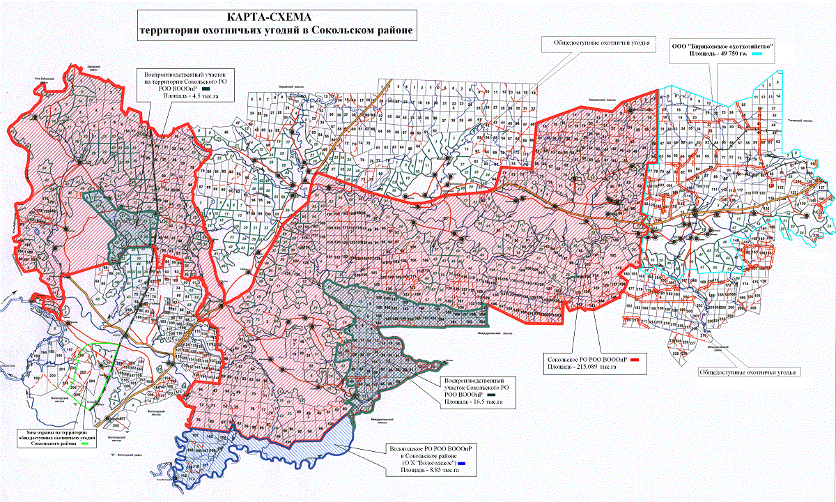 Карта угодий Сокольского района