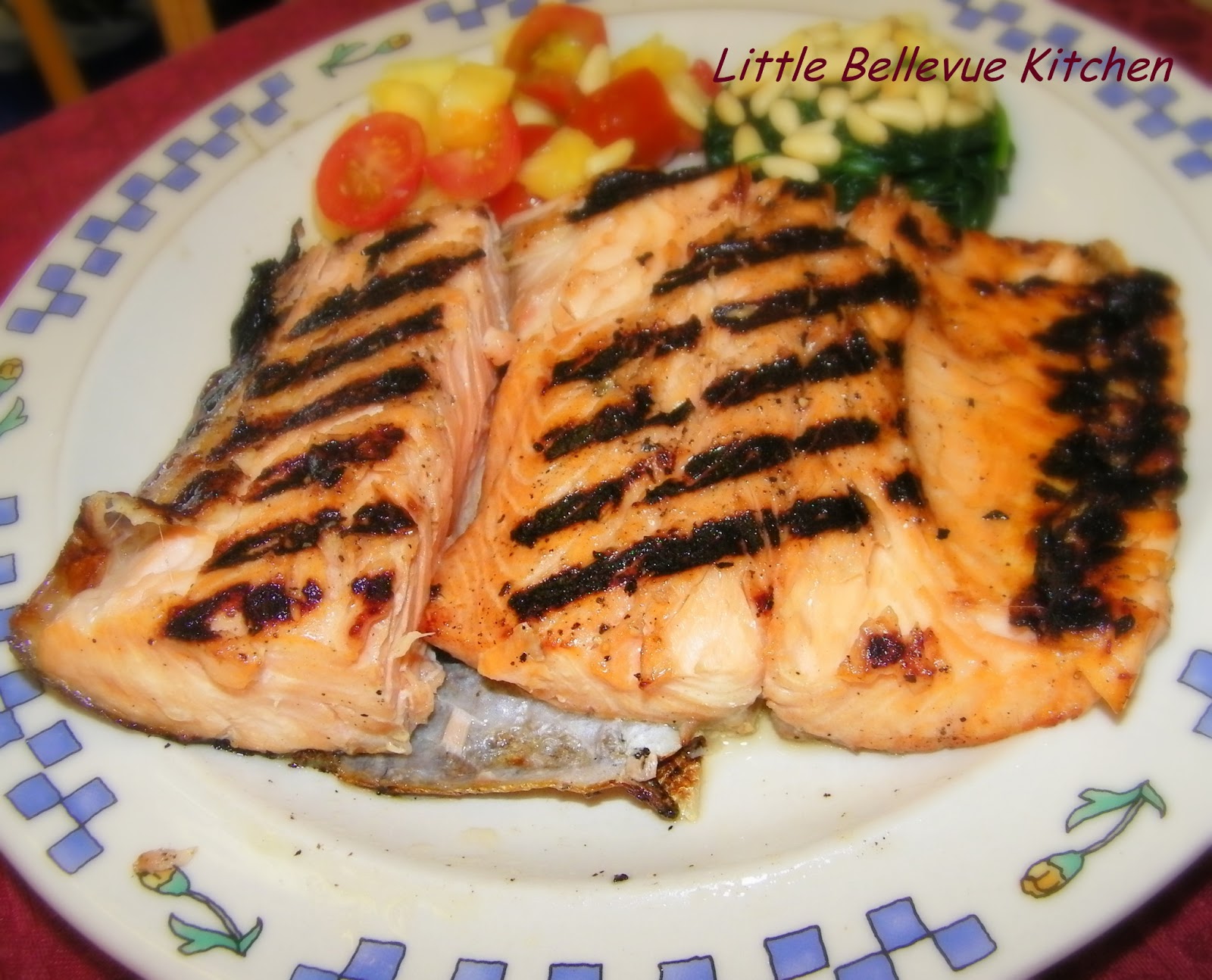 Little Bellevue Kitchen Grilled Salmon with Honey Soy Sauce