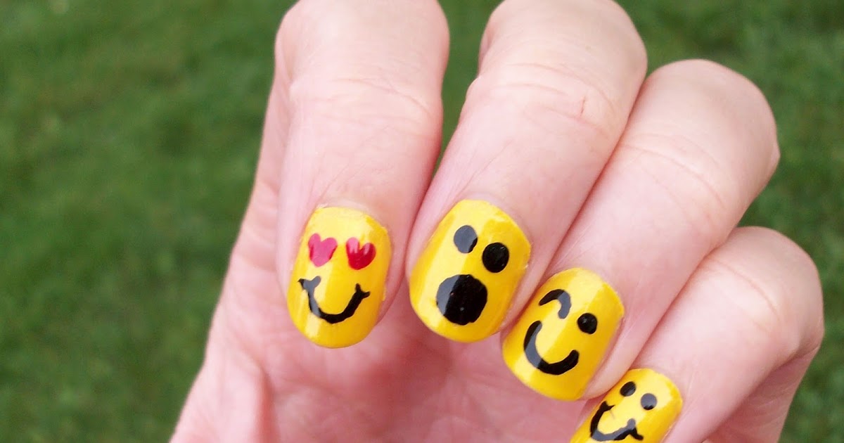 The Little Canvas 31 Day Challenge Day 3 Yellow Nails Emoticons!