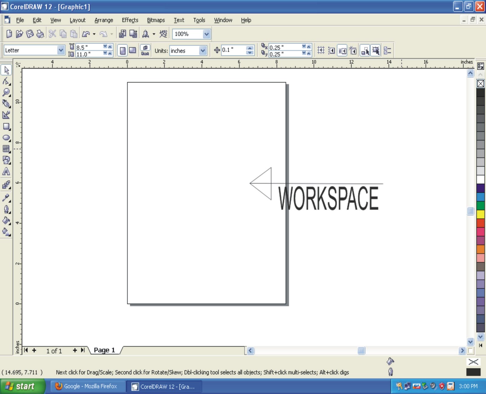 tutorial corel draw: Workspace Corel Draw