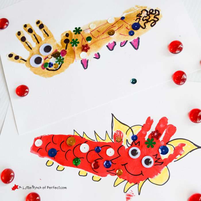 Dragon Handprint Chinese New Year Craft for Kids