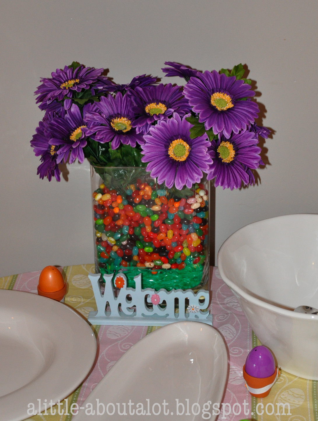 a little about A LOT Jelly Bean Flowers Candy Filled Eggs