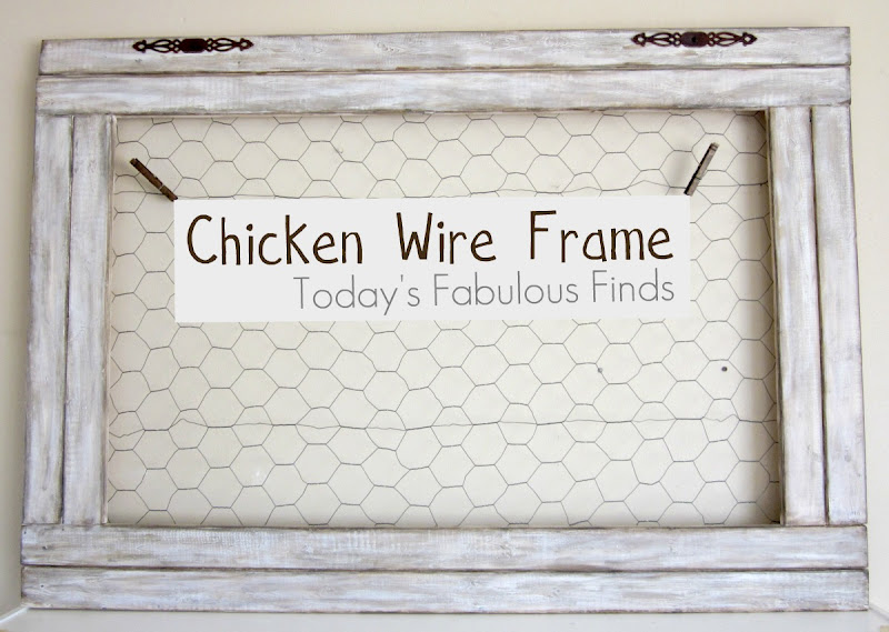 Today's Fabulous Finds Large Chicken Wire Frame and Barnwood Painting