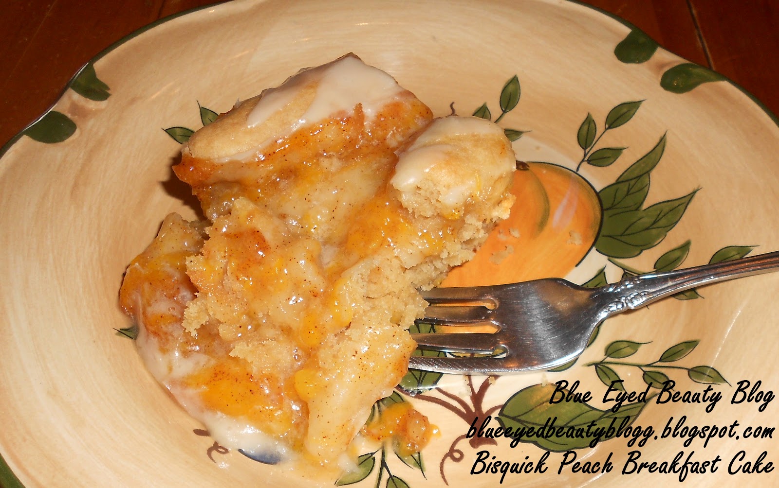 Blue Eyed Beauty Blog Bisquick Peach Breakfast Cake