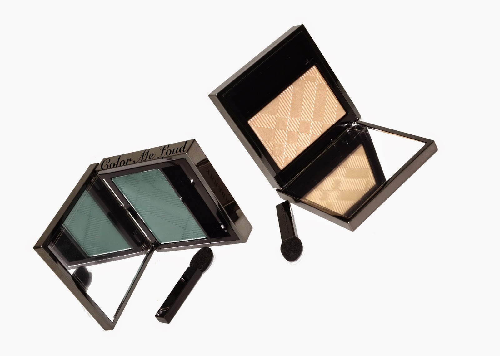 Burberry Eye Color Wet & Dry Silk #309 Aqua Green, Glow #001 Gold Pearl, Review, Swatch & FOTD