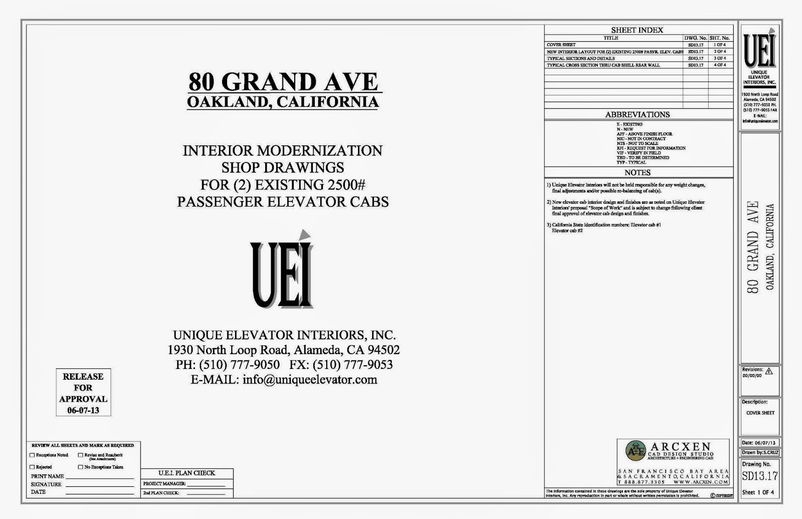 ARCXEN CAD Design Studio SHOP DRAWINGS