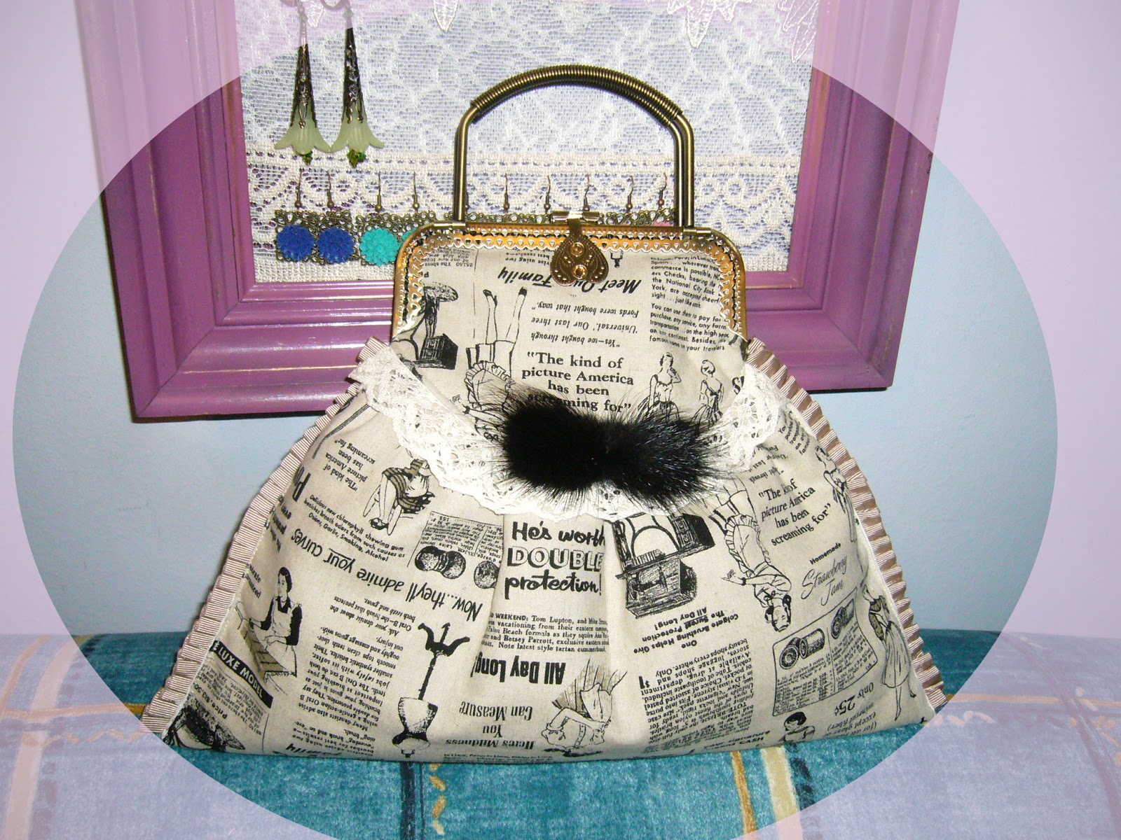 MUY VINTAGE BOLSO VINTAGE CON BOQUILLA DE ASAS