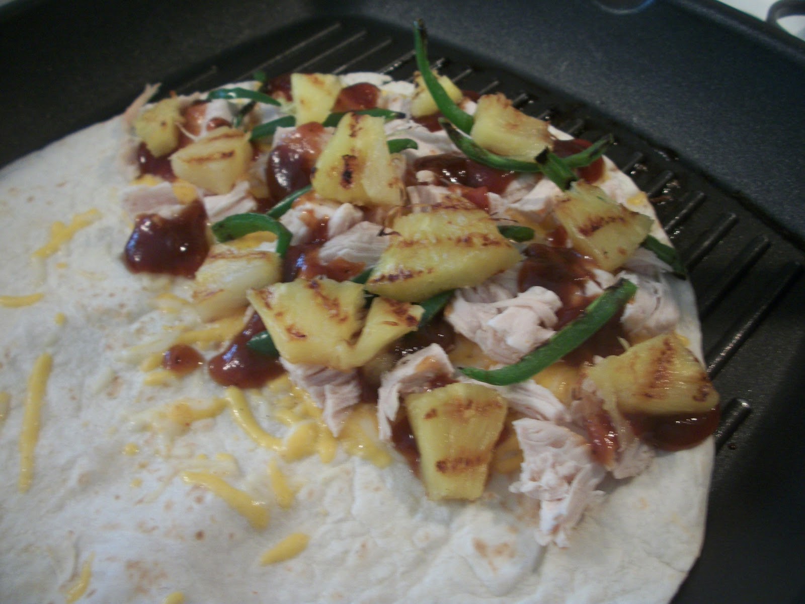 Cook with Sara BBQ Chicken (or Shrimp!) and Grilled Pineapple Quesadillas