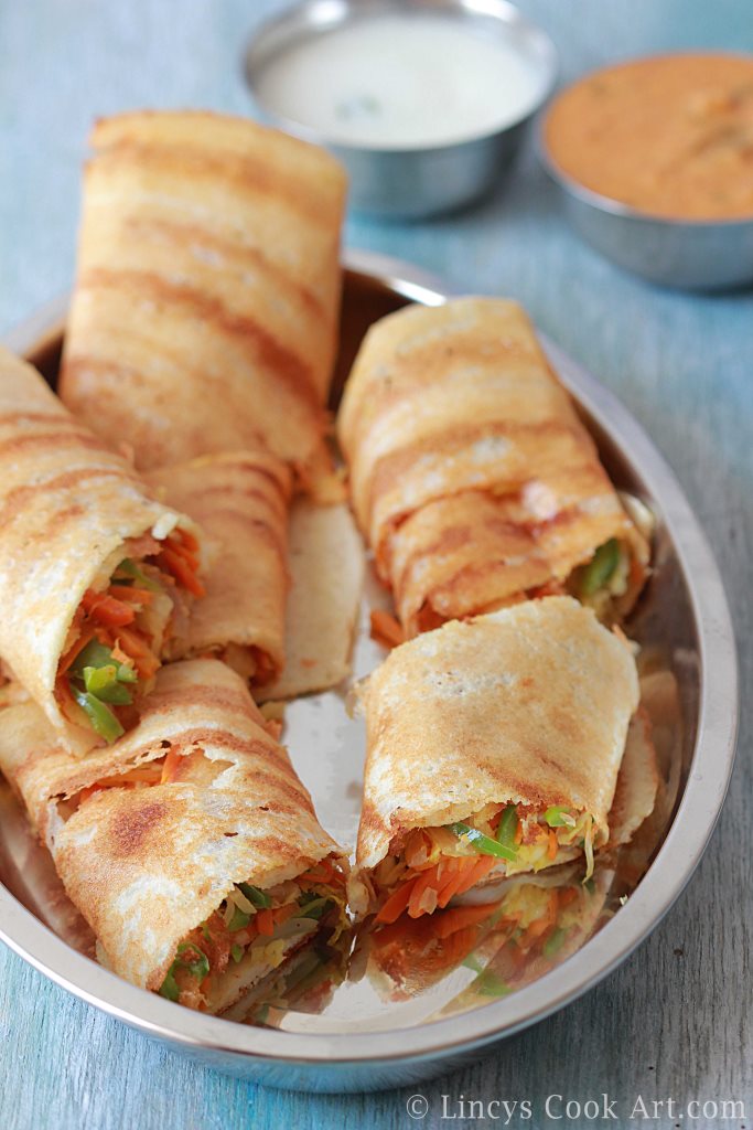 Vegetable roll dosa