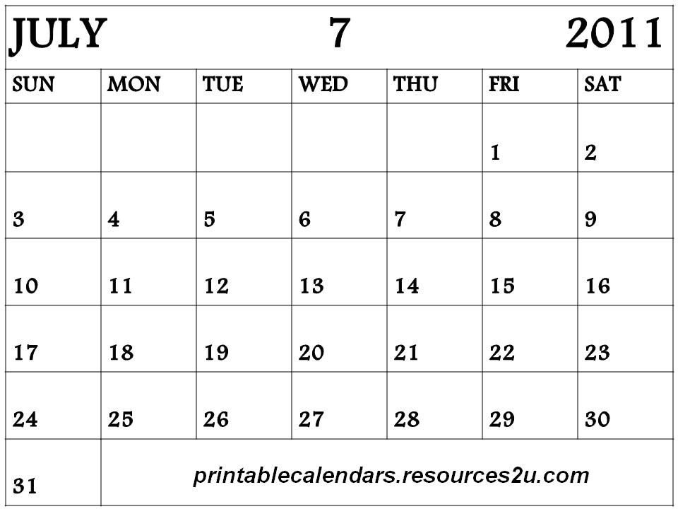 Printable Calendars 2015 Printable July 2011 planner