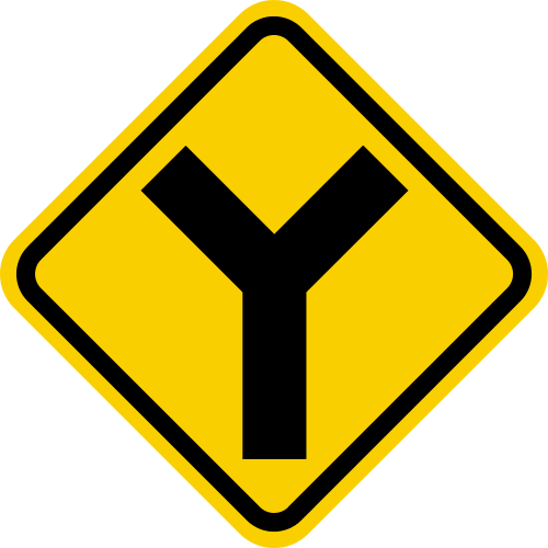 A fork road sign